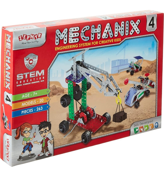 Mechanix-4, DIY STEM Toy, Building and Construction Set for Boys and Girls Age 7+ Years