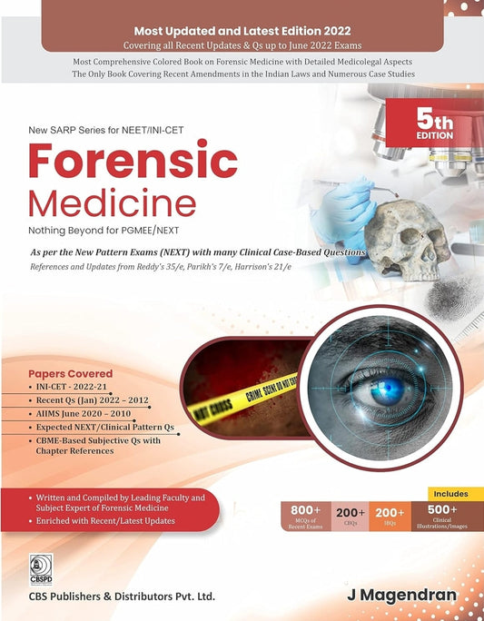 NEW SARP SERIES FOR NEET/INI CET FORENSIC MEDICINE NOTHING BEYOND FOR PGMEE 5ED (PB 2022)