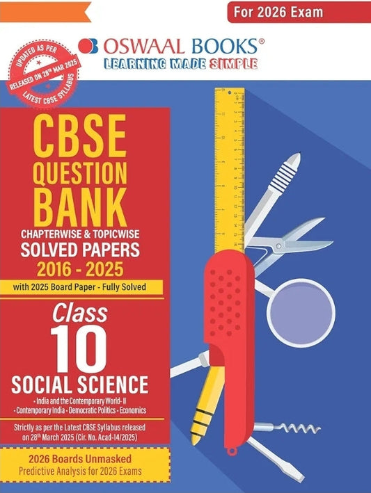 Oswaal CBSE Question Bank Social Science For Class 10 | Based On Latest CBSE Syllabus with 800+ Questions | Chapterwise and Topicwise SOLVED PAPERS Wi