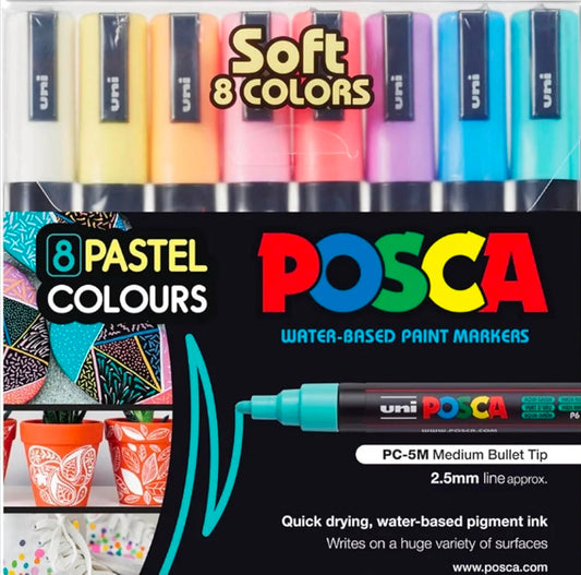 POSCA 5M 1.8-2.5 mm Bullet Shaped Paint Marker Pen | Reversible & Washable Tips | For Rocks Painting, Fabric, Wood, Canvas, Ceramic, Scrapbooking, DIY