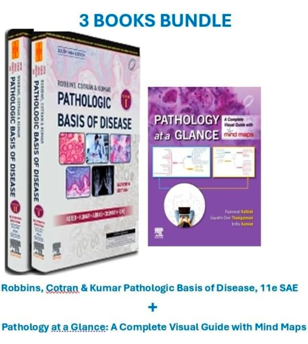 Robbins, Cotran & Kumar Pathologic Basis of Disease, 11e-SAE + Pathology at a Glance: A Complete Visual Guide with Mind Maps