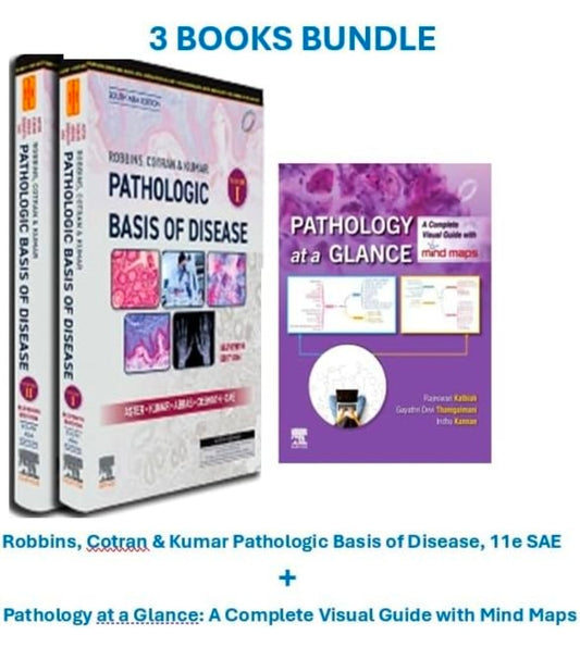 Robbins, Cotran & Kumar Pathologic Basis of Disease, 11e-SAE + Pathology at a Glance: A Complete Visual Guide with Mind Maps