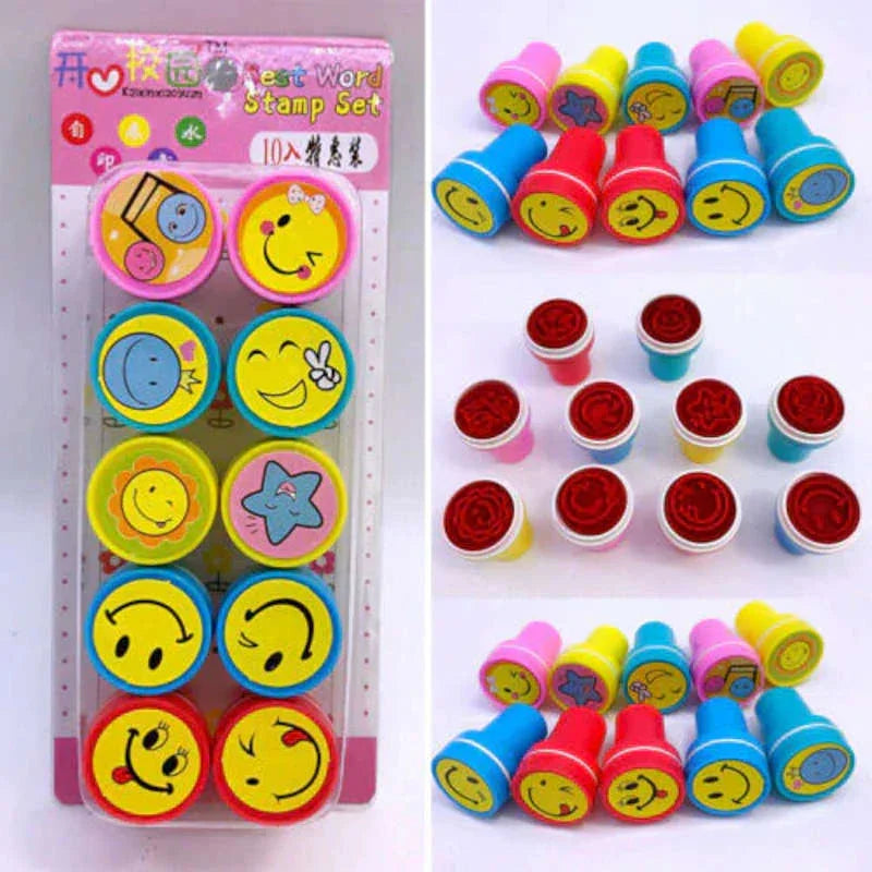 Emojis Stamp for Kids Educational Children's Emoji Stamp Learning & Play 10 Pieces
