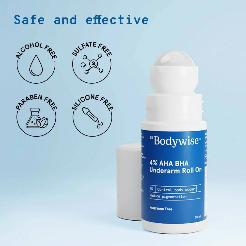 BeBodywise 4% AHA BHA Underarm Roll On - Fragrance Free -50 ml image 2
