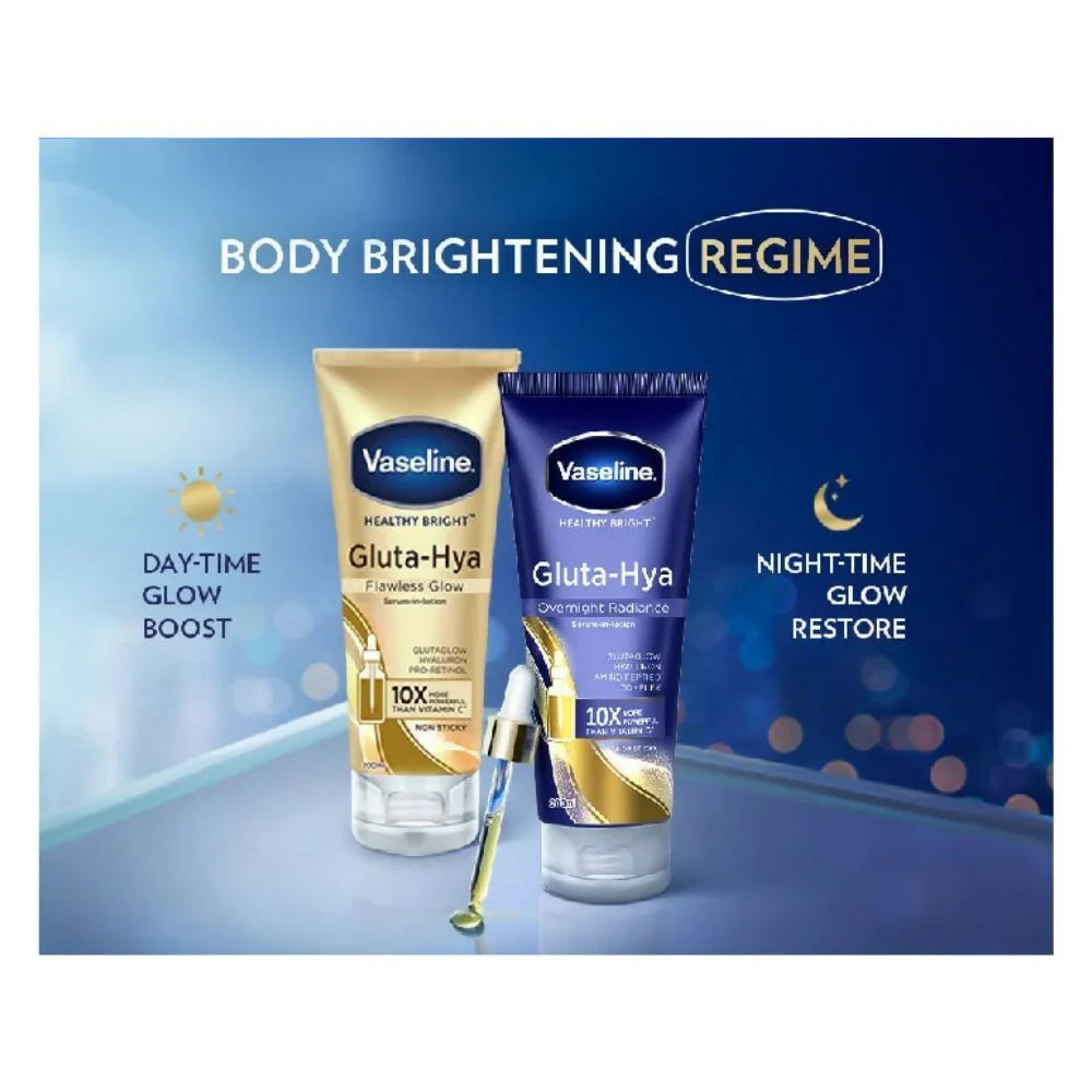 Vaseline Gluta Hya/ Serum Dewy Radiance/Overnight Radiance-Combo -200ml image 2