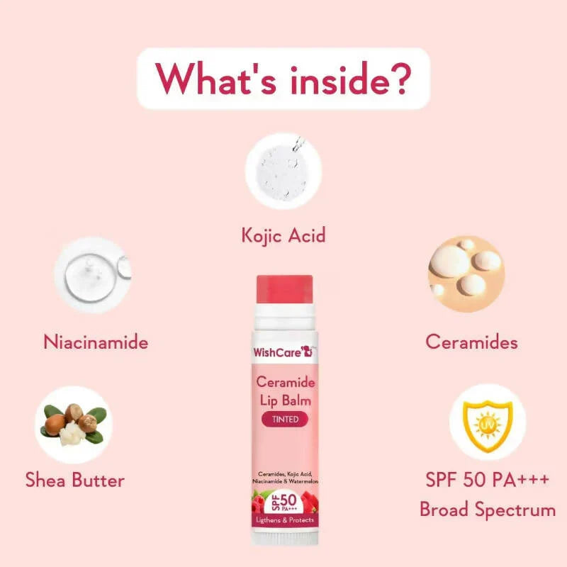WishCare SPF 50 Lip Balm - Hydrating & Tinted Lip Care - 5g image 3