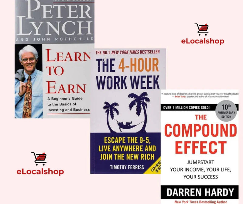 Learn to earn, four hour work week and the compound effect book combo