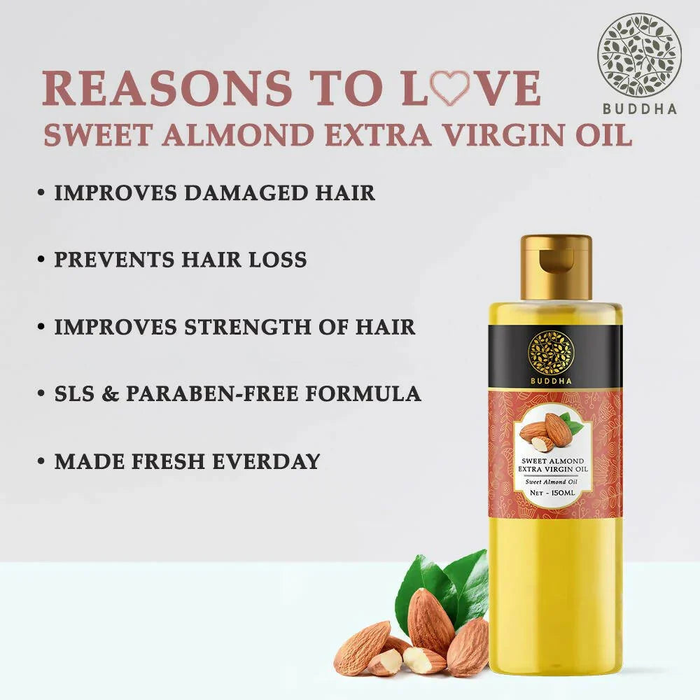 Buddha Natural Extra Virgin Cold Pressed Sweet Almond Oil -150 ml image 2