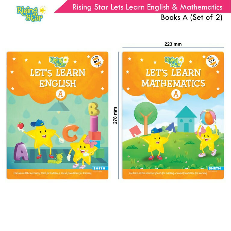 Rising Star Lets Learn English & Maths Activity Books Set A|Set of 2| Ages 3-7 Year| Number, Alphabets, Pattern Writing…