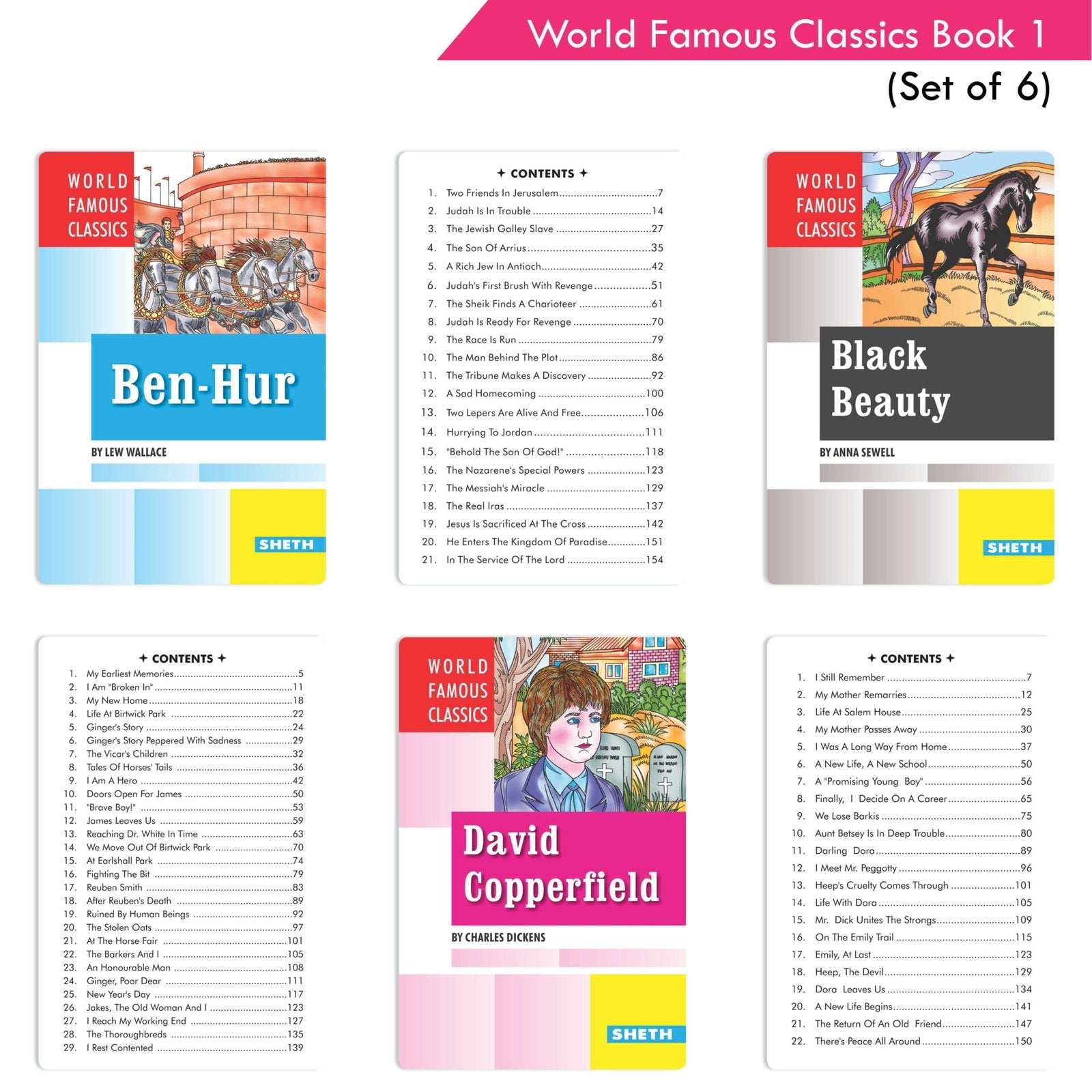 World Famous Classics Book 1 (Set of 6)| Ages 8-15 Year – Shethbooks (image 2)
