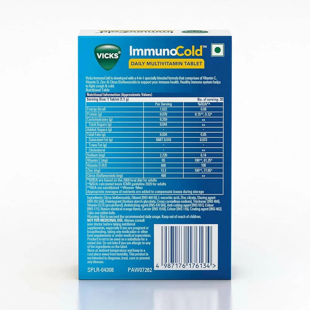 Vicks ImmunoCold Daily Multivitamin Tablets -30 tabs image 2