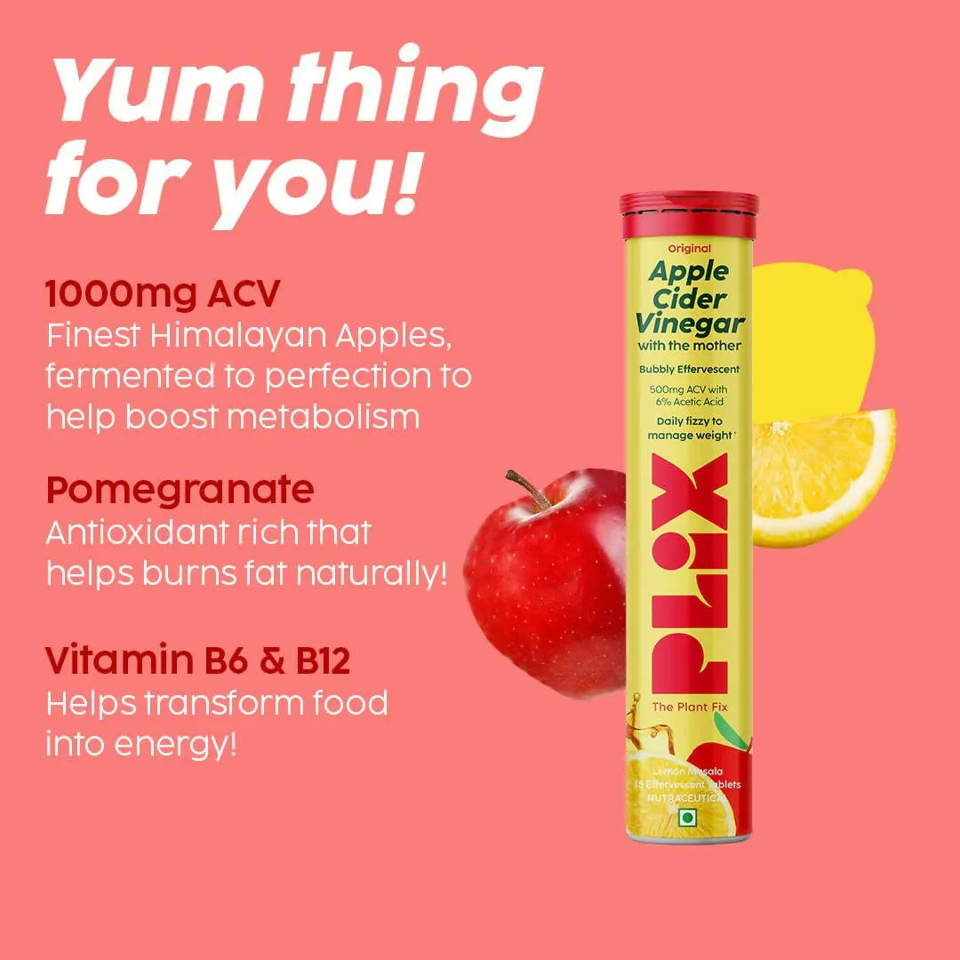 PLIX The Plant Fix Apple Cider Vinegar Lemon Masala -15 tabs image 2