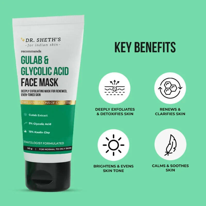 Dr. Sheth's Gulab & Glycolic Acid Face Mask--50 gm image 2