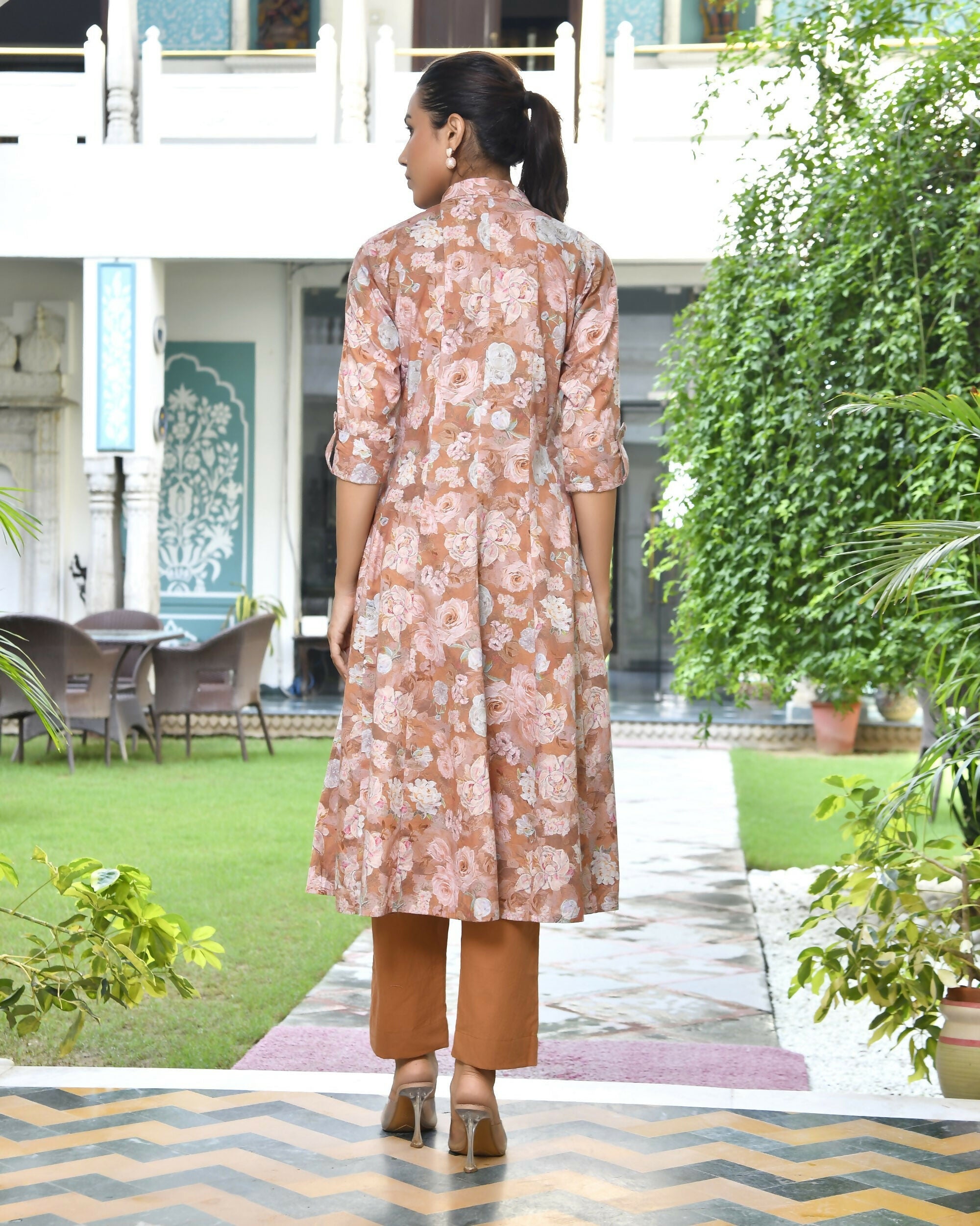 Vaasva Women's Brown Cotton Digital Printed Cord Set – Vaasva Jaipur (image 2)