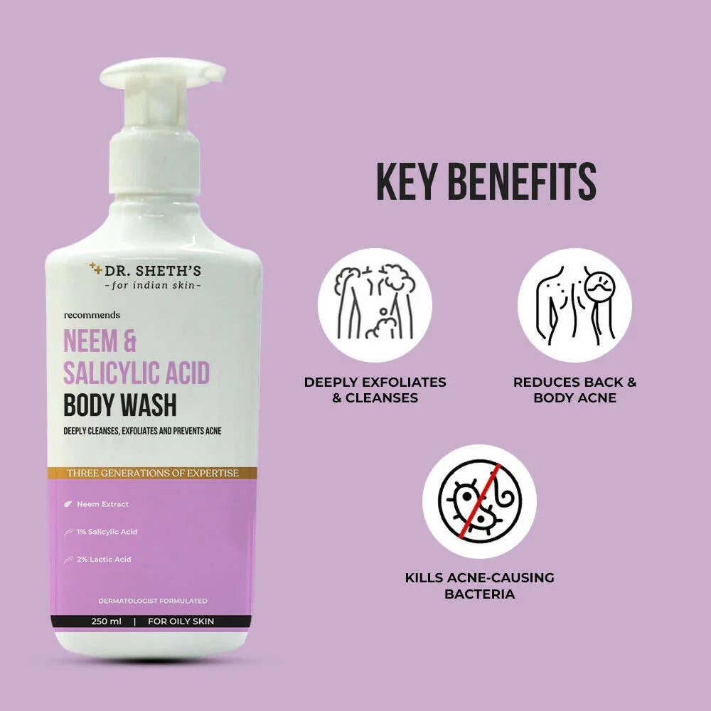 Dr. Sheth's Neem & Salicylic Acid Body Wash -250 ml image 3