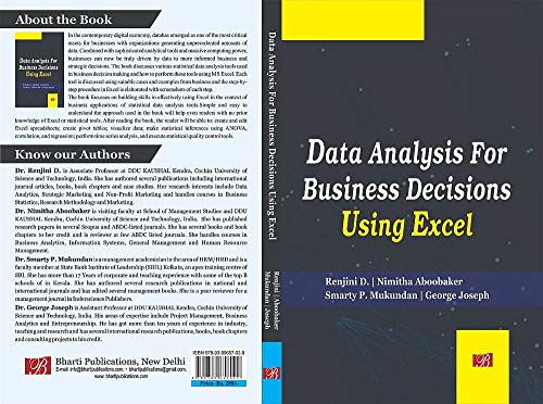 Data Analysis For Business Decisions Using Excel – Bharti Publications