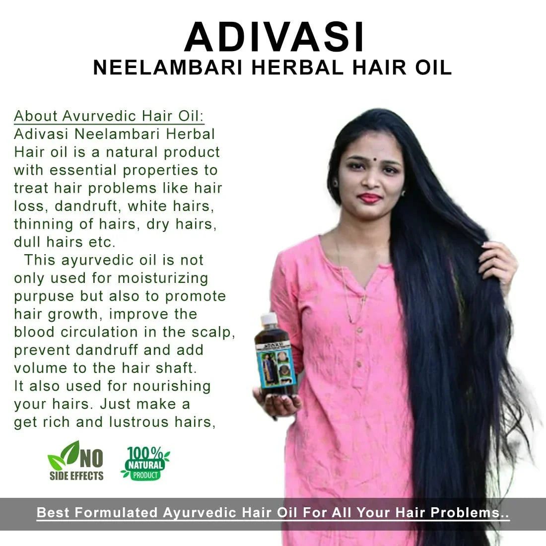 Neelambari Ayurvedic Hair Care Adivasi Neelambari Herbal Hair Oil 500ML image 4