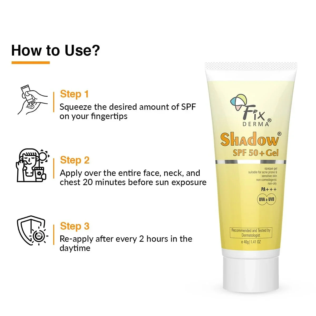 Fixderma Shadow SPF 50+ Gel For Oily Skin -75 gm image 5