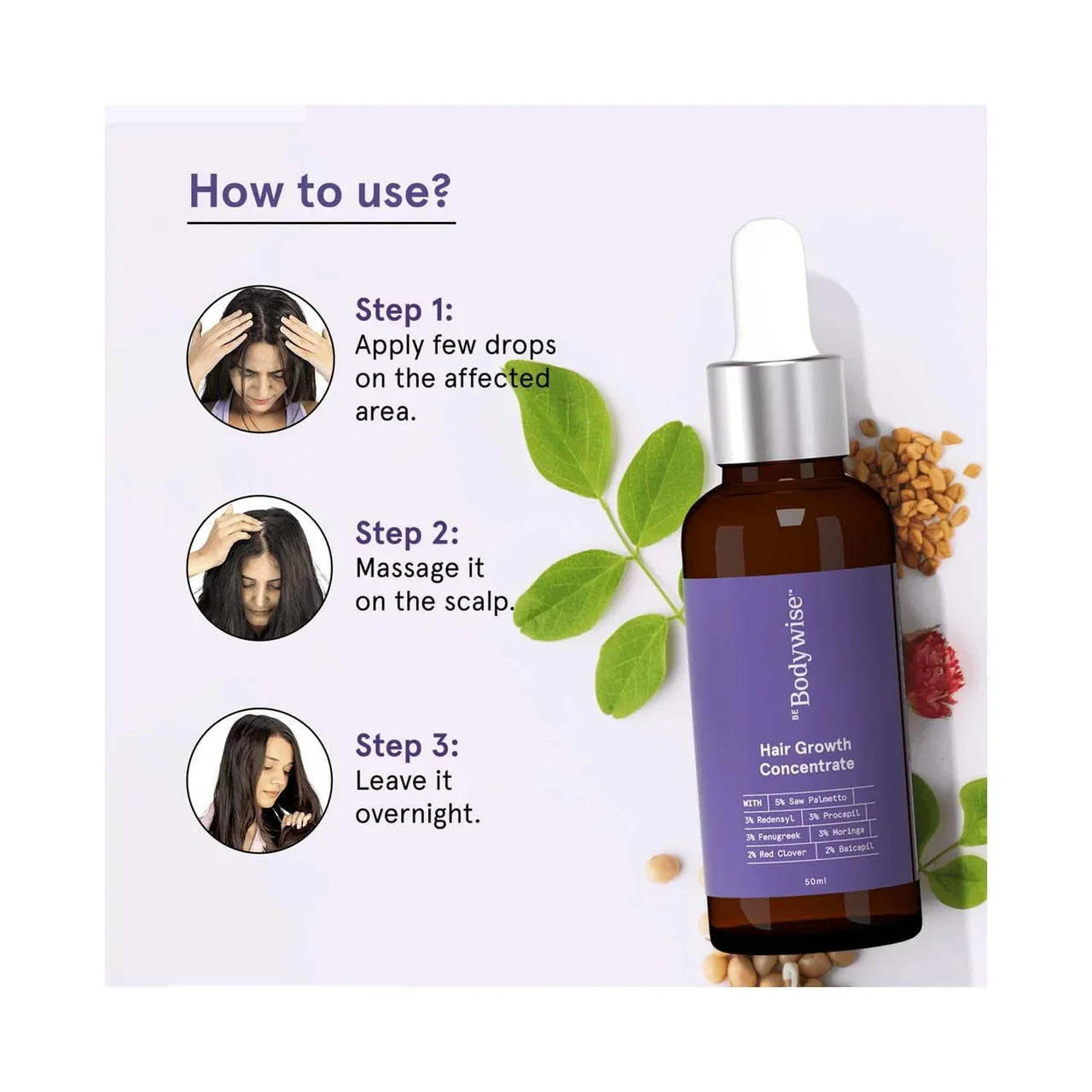 BeBodywise Hair Growth Concentrate -50 ml image 2
