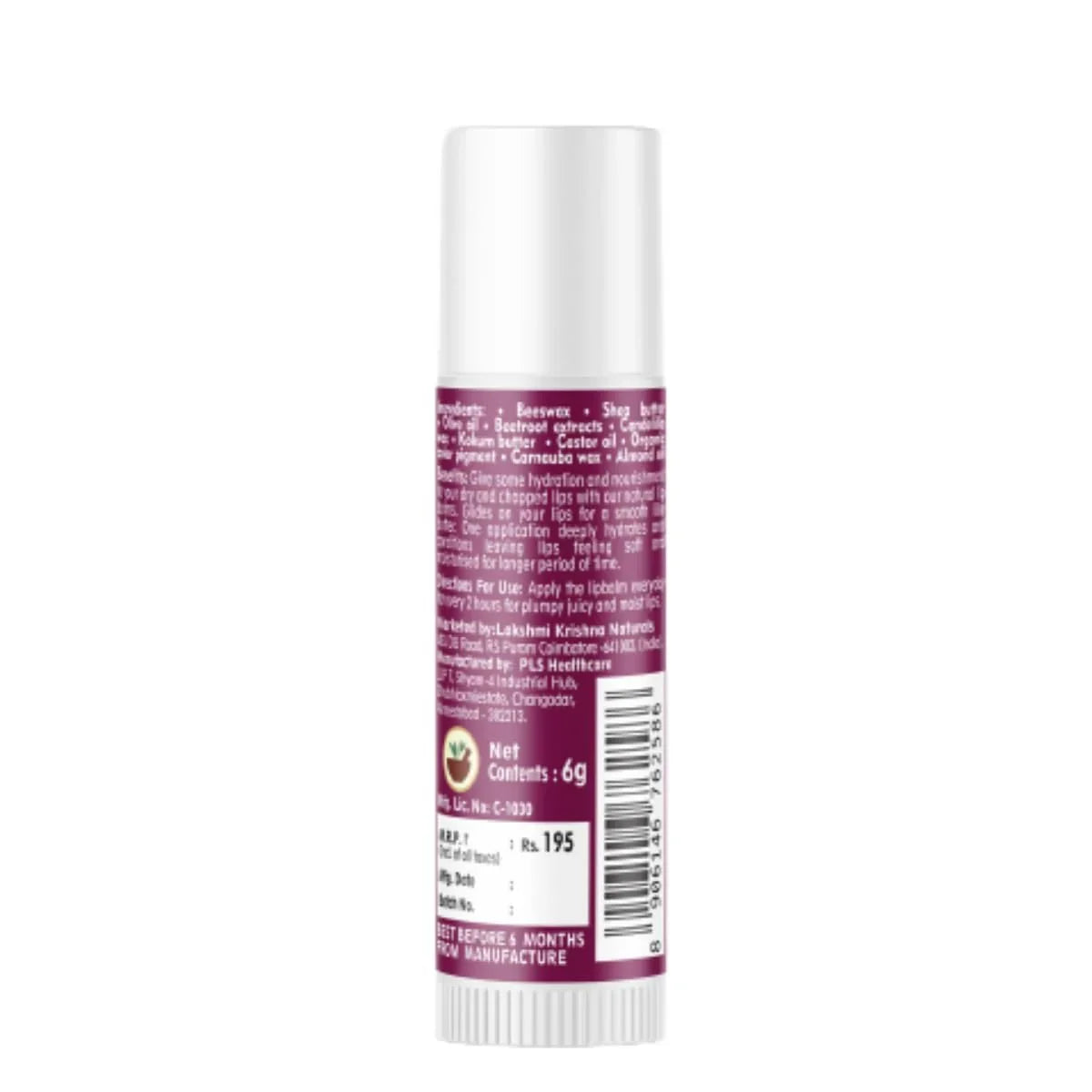Lakshmi Krishna Naturals Beetroot Lip Balm -6 gm image 2