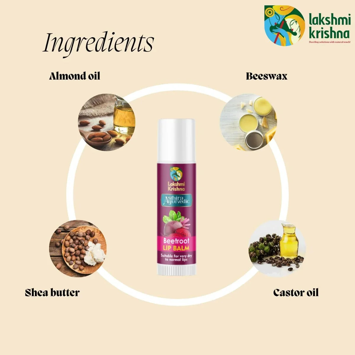 Lakshmi Krishna Naturals Beetroot Lip Balm -6 gm image 6