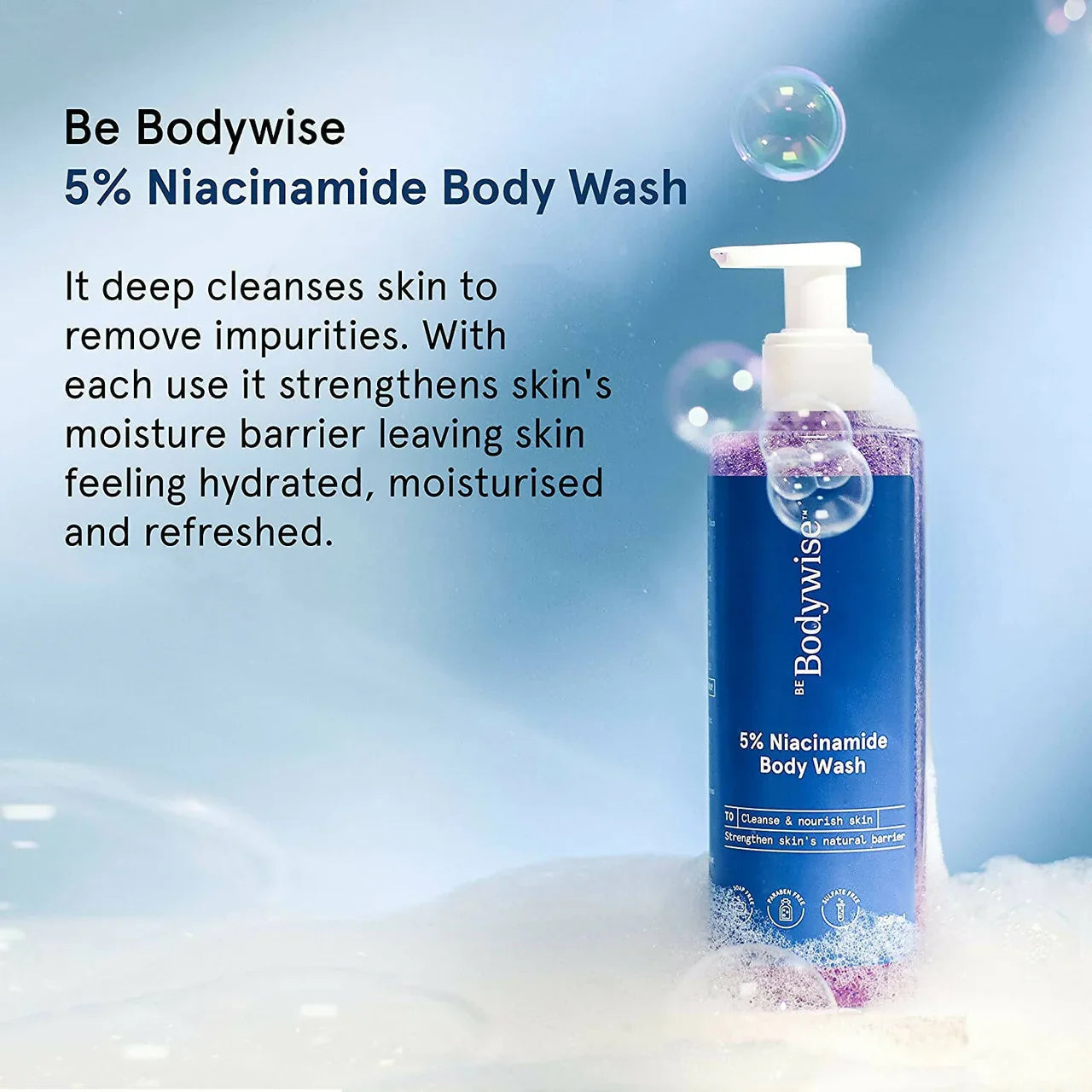 BeBodywise 5% Niacinamide Body Wash -250 ml image 4