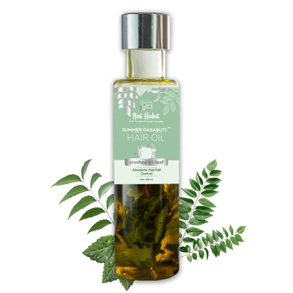 Nat Habit TriLeaf Hair Fall Control Summer Dasabuti Hair Oil -100 ml image 6