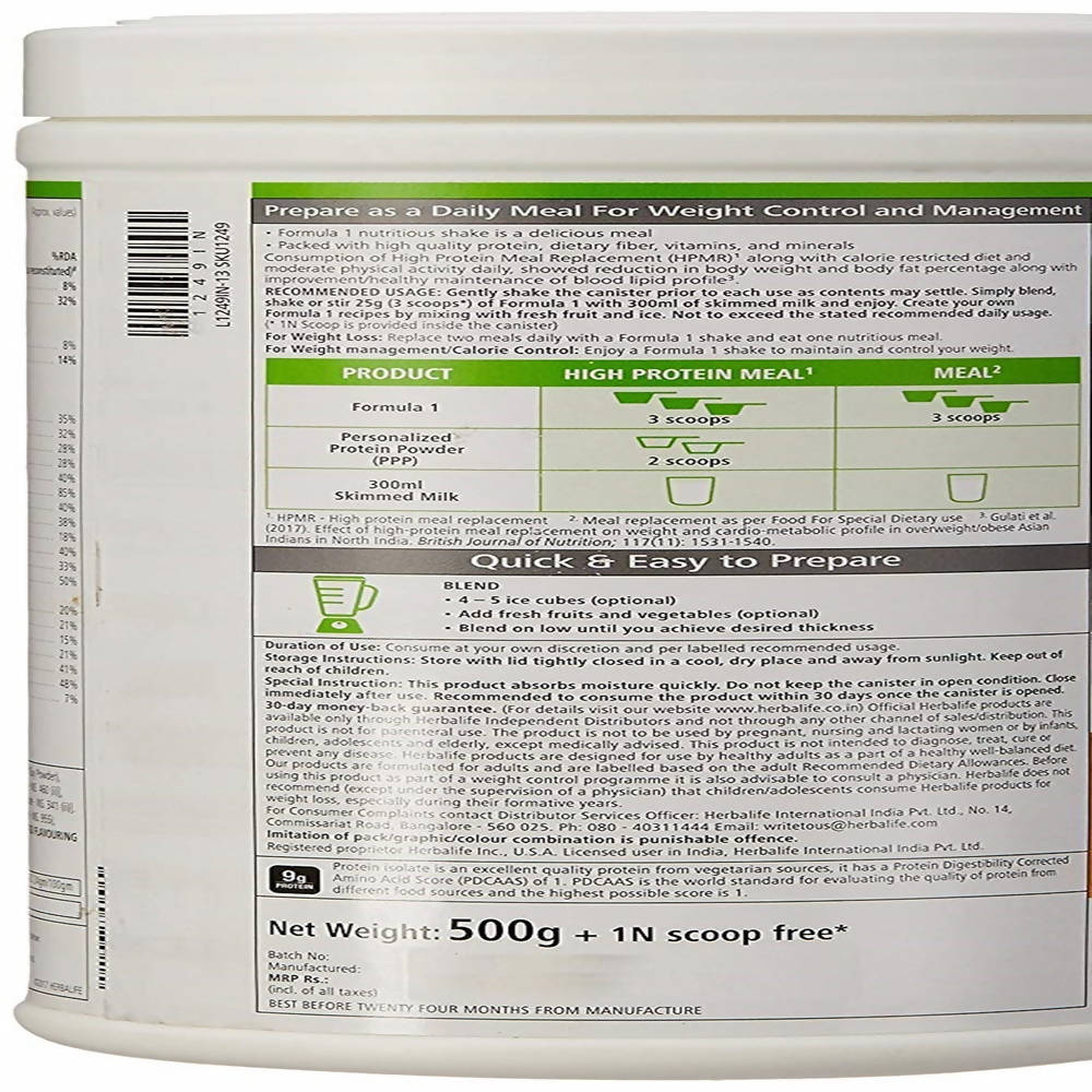Herbalife Nutrition Formula 1 Nutritional Shake Mix Kulfi Flavour - 500gm image 2