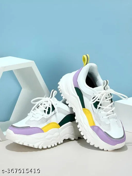 Women's Stylish Casual Sports Sneakers | Walking Sneakers Shoes | Partywear Sneakers | Running Sneakers For Women's and Girl image 2