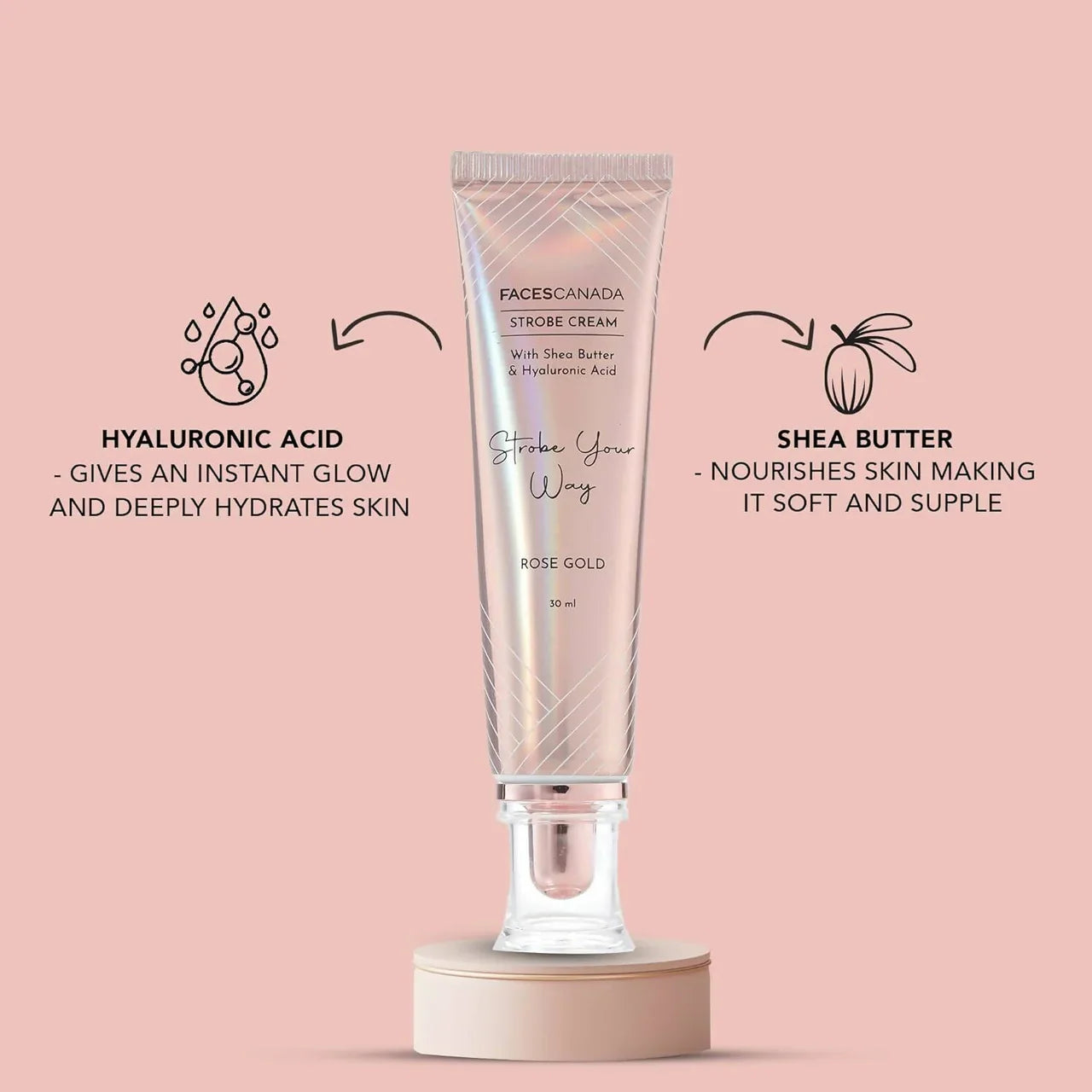 Faces Canada Strobe Cream - Rose Gold -30 gm image 4