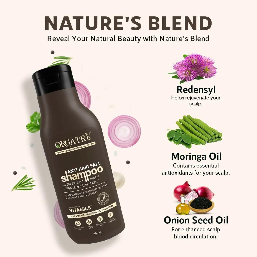 Orgatre Anti Hair Fall Shampoo For Hair Fall Dry & Frizzy Hairs -250 ml image 3