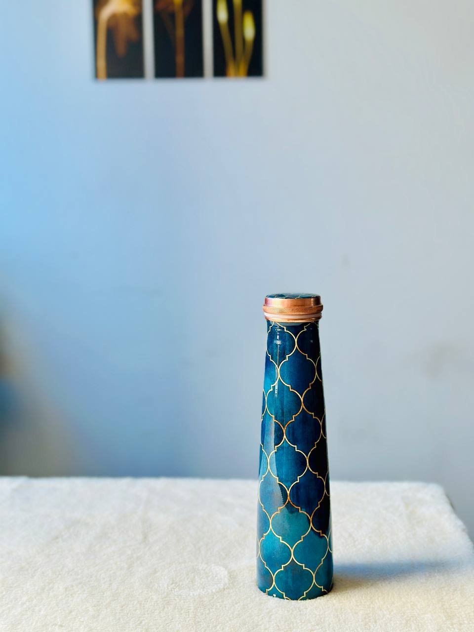 Meenakari Print Tower Copper Water Bottle – 1L | Leak-Proof, Ayurvedic-Inspired Design image 2