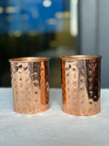 Copper Hammer Water Glass - 300ml -  Pack of 2