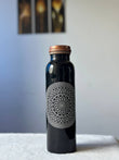 Black White Charkra Copper Water Bottle - 1 Ltr