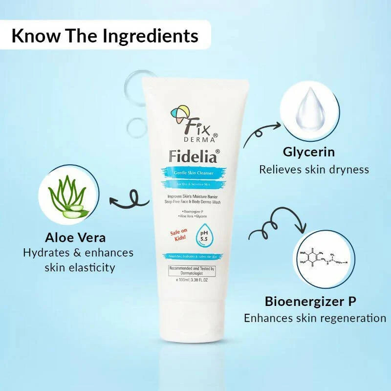 Fixderma Fidelia Gentle Skin Cleanser For Dry & Sensitive Skin -100 ml image 2