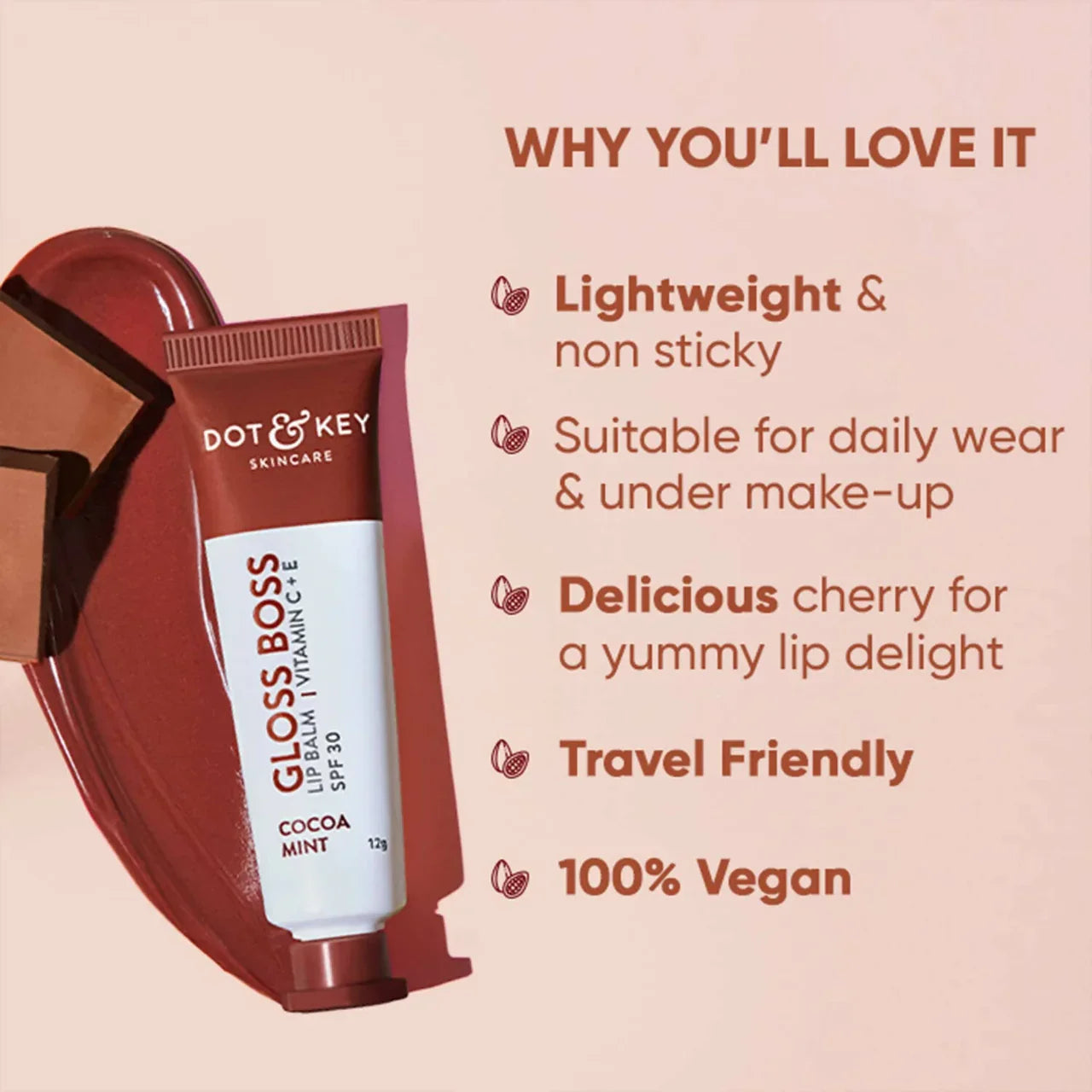 Dot & Key Gloss Boss Cocoa Mint Lip Balm -12 gm image 4