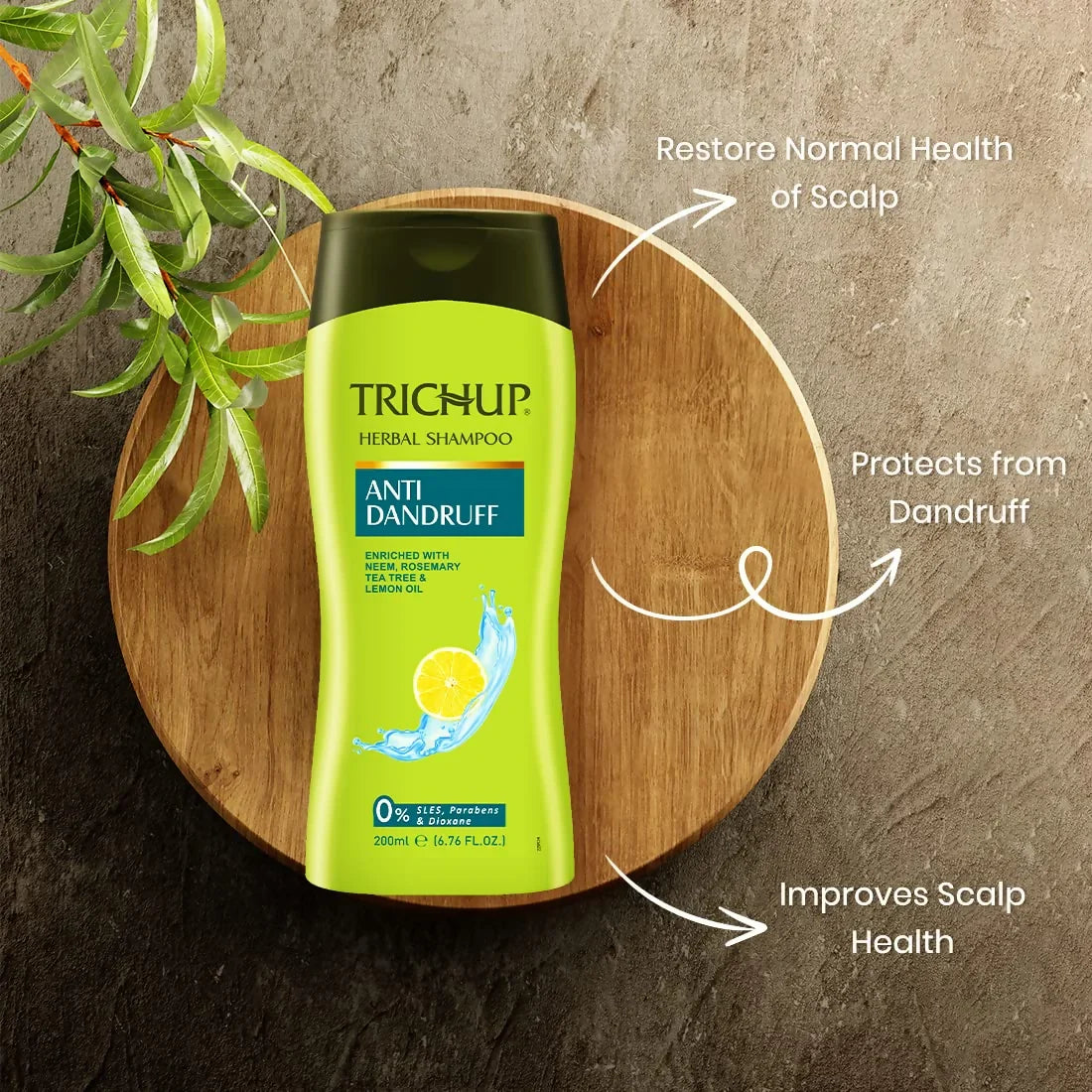 Vasu Healthcare Trichup Anti-Dandruff Herbal Shampoo -200 ml - Pack of 2 image 2