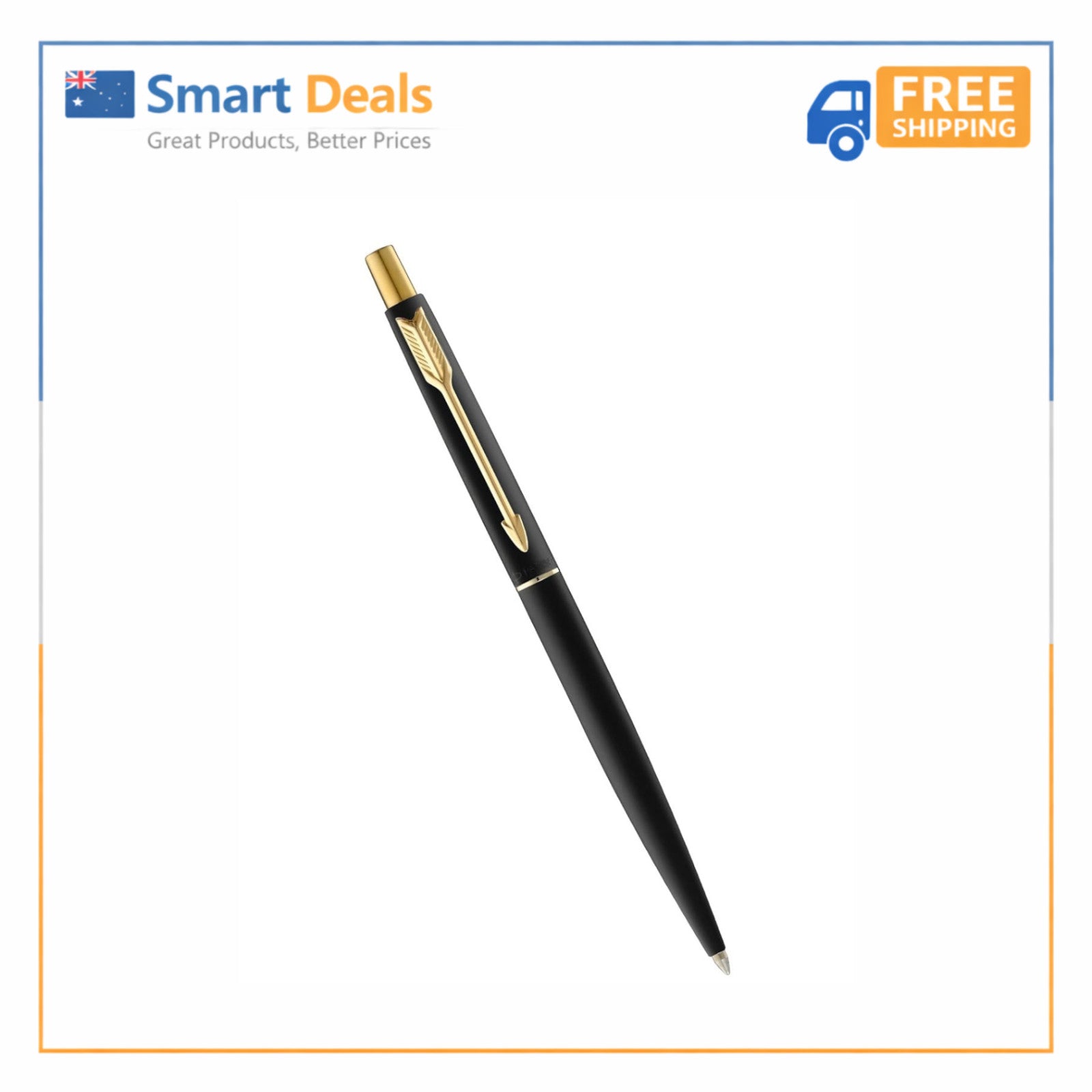 Personalized Parker Classic Matte Black Ball Pen Gold Trim Free Gift Box black image 7
