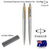 Parker Classic Gold GT Gold Trim Ball Point Pen Blue Quink Refill Fine Nib