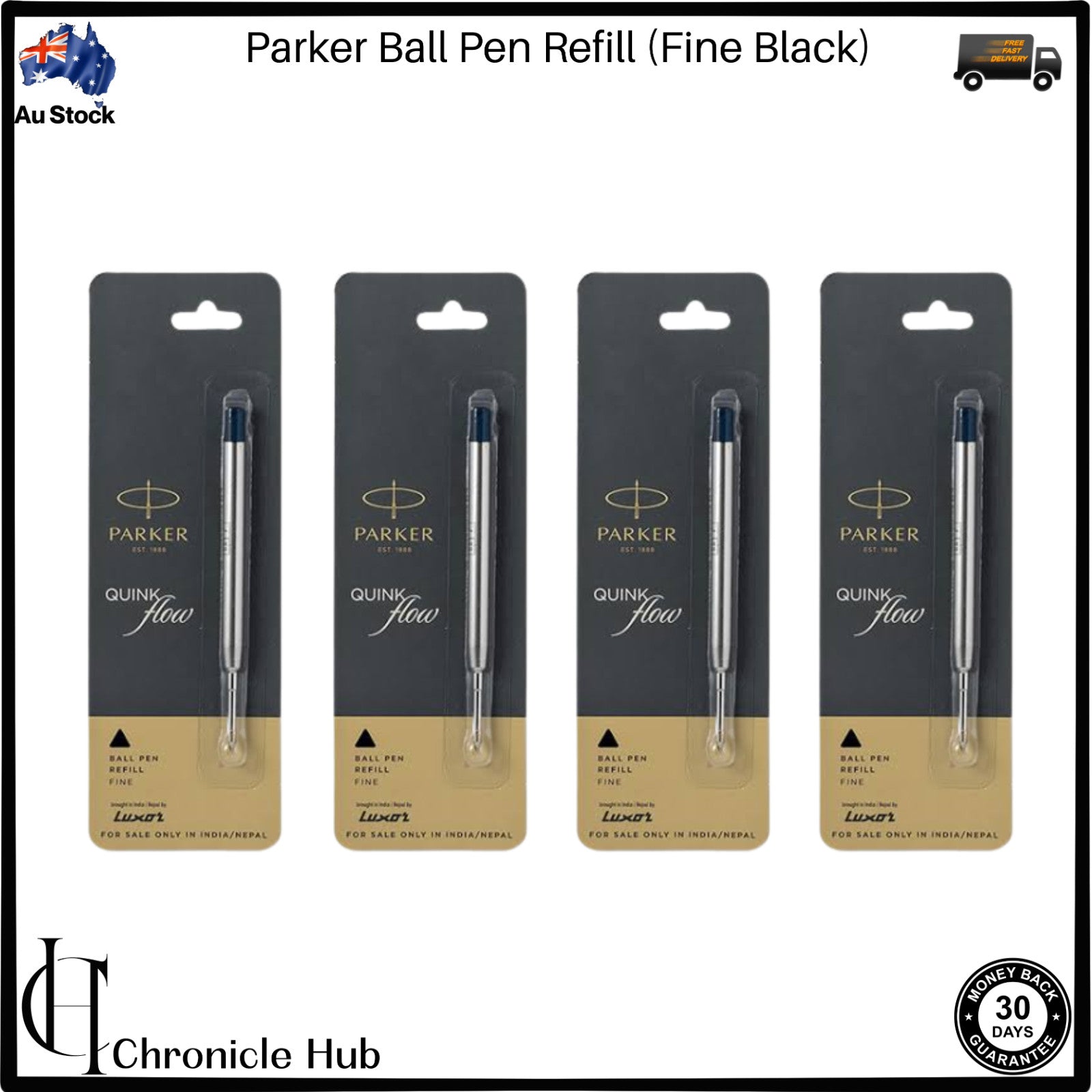 6 X PARKER QUINK FLOW BALL PEN POINT REFILLS REFILL - FINE Blue INK 0.8 mm NEW image 7