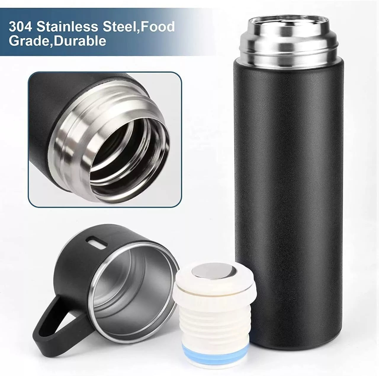 Stainless Steel Thermo 500ml Vacuum Insulated Bottle Water Flask Gift Set 500 ml image 4