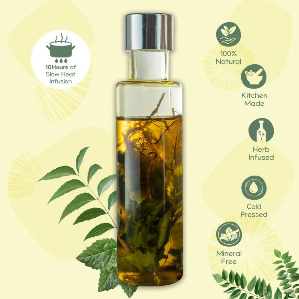 Nat Habit TriLeaf Hair Fall Control Summer Dasabuti Hair Oil -100 ml image 4