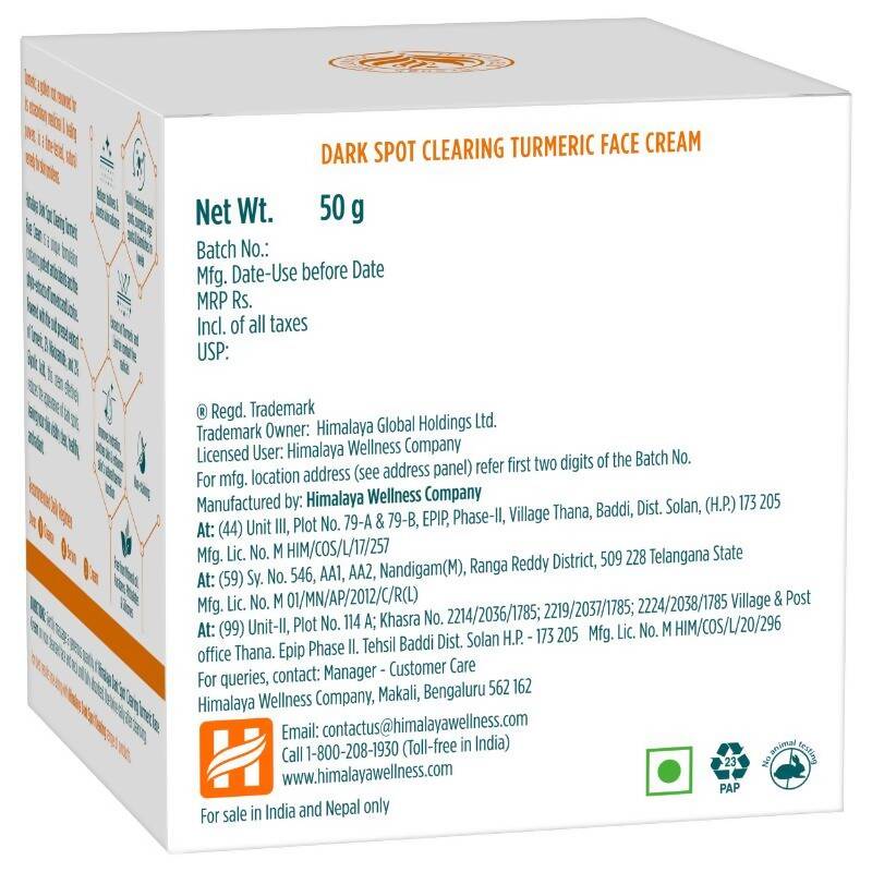 Himalaya Dark Spot Clearing Turmeric Face Cream -50 gm image 4