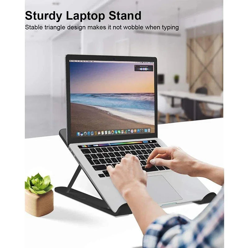 Adjustable Laptop Stand Holder with Built-in Foldable Legs and High Quality Fibre image 2