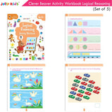 Jolly Kids Clever Beaver Ages 4-5 Years Fun Learning Activities Workbooks Set of 5 | English-Maths-EVS-Good Habit-Logical…