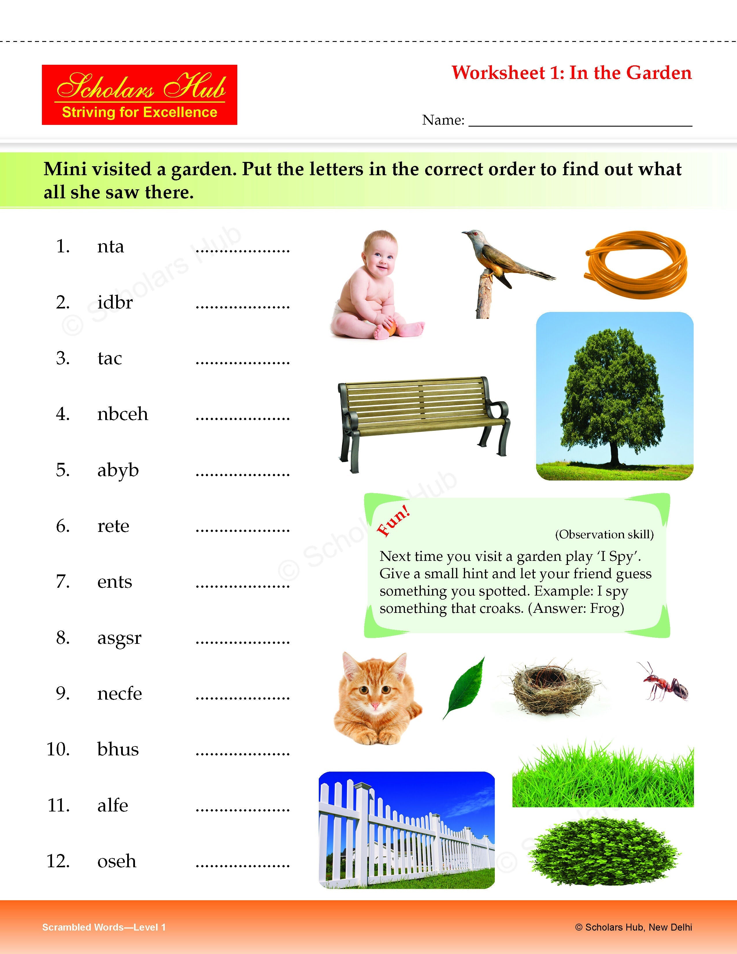 Step By Step Skills Scrambled Words-1(Tearble Colourful Worksheets) – Scholars Hub (image 6)