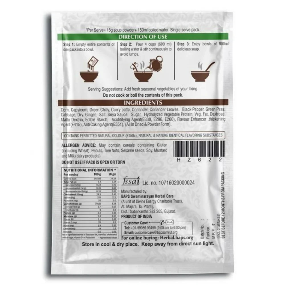 Baps Amrut Manchow Soup -12 gm - Pack of 10 image 2