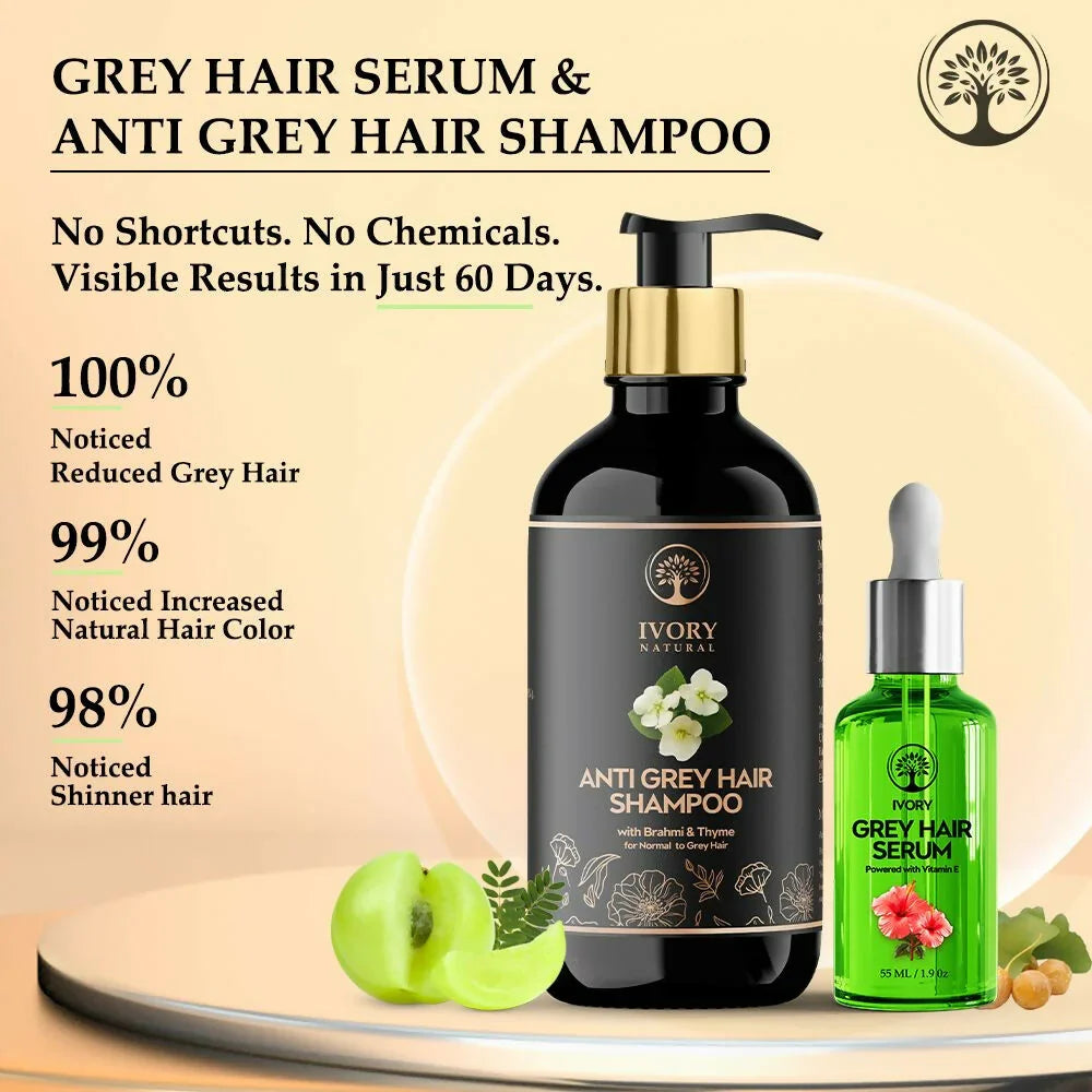 Ivory Natural Grey Hair Serum and Shampoo Combo image 2
