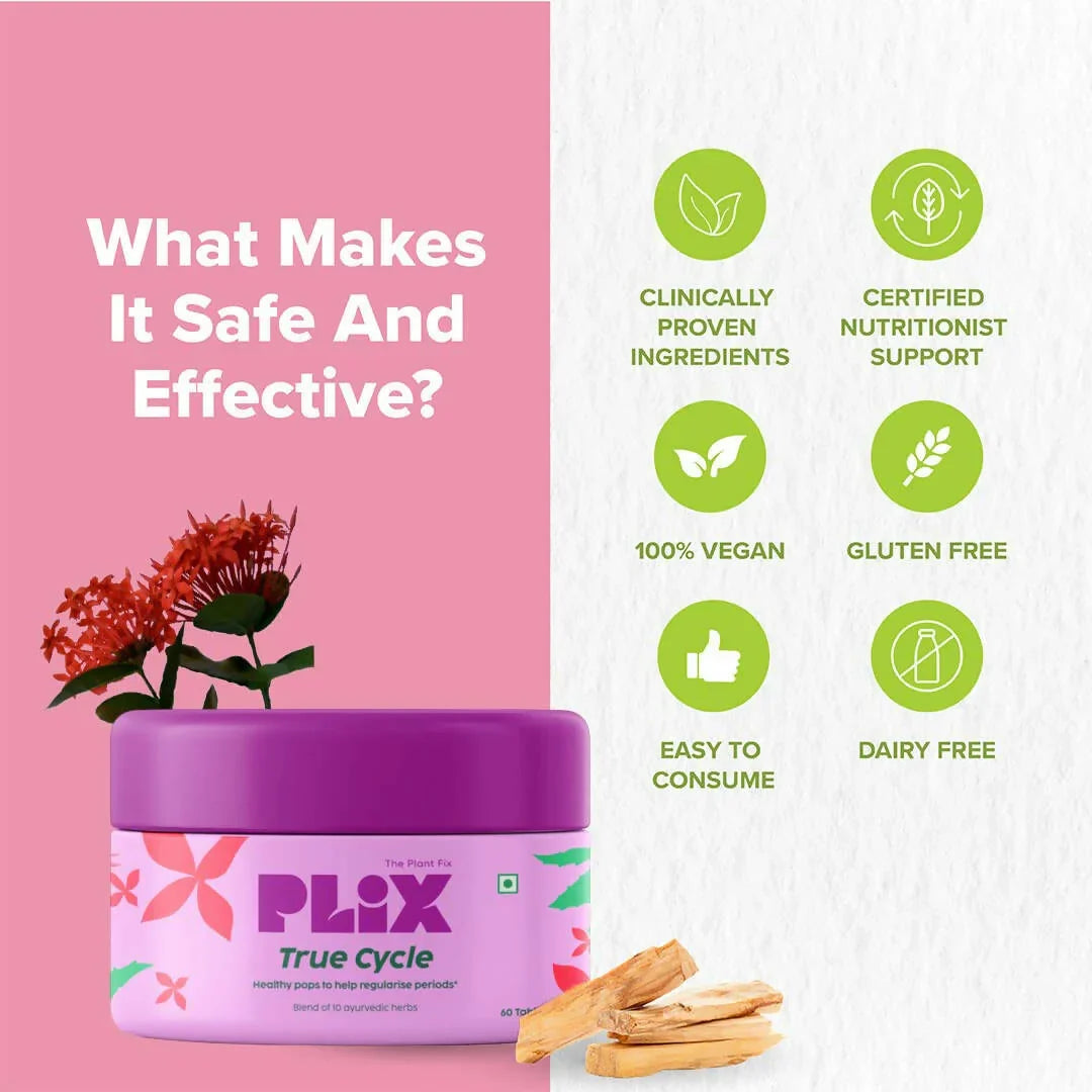 PLIX The Plant Fix Women's True Cycle Tablets -60 tabs image 3