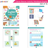 Jolly Kids Clever Beaver Ages 4-5 Years Fun Learning Activities Workbooks Set of 5 | English-Maths-EVS-Good Habit-Logical…